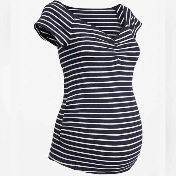 Old Navy Maternity Short-Sleeve Cinch-Front Top, Size Large. - Picture 1 of 5